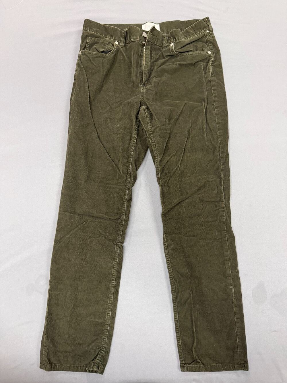 Everlane Men's Corduroy Pants 33x30 Slim Fit Green Cotton Casual Trousers